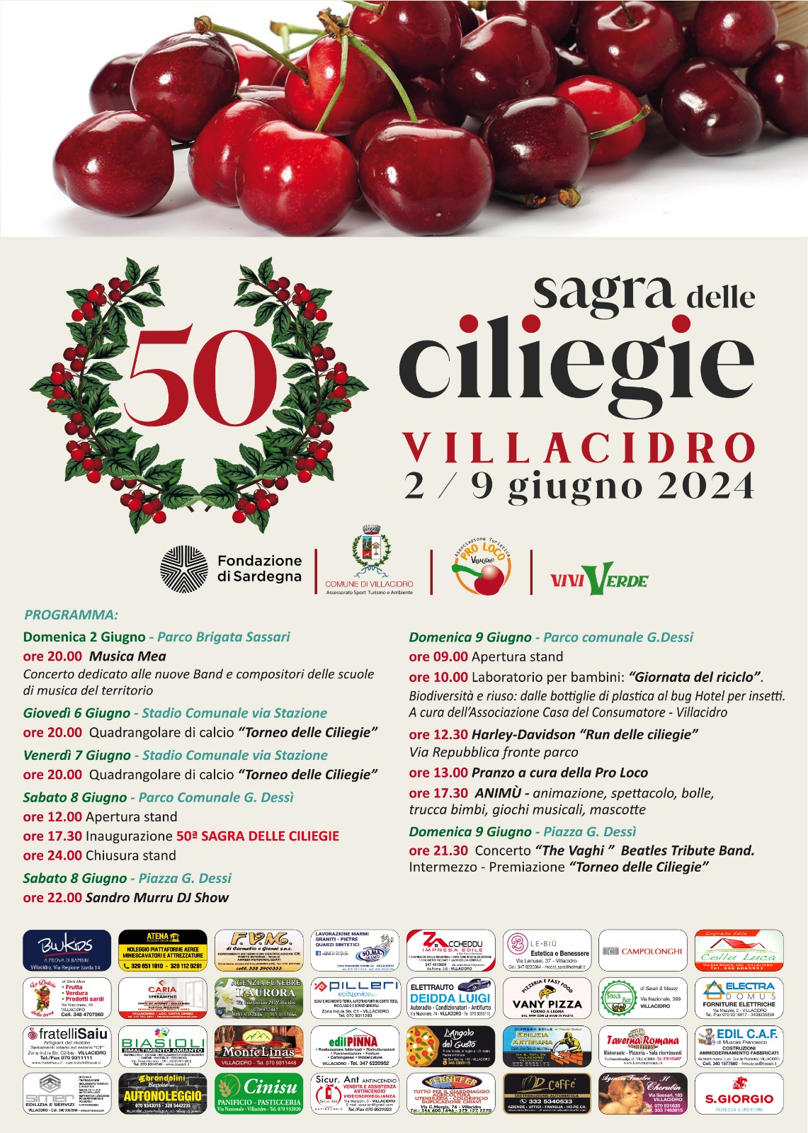 50^ Sagra delle Ciliegie - Villacidro 02 -09 Giugno 2024